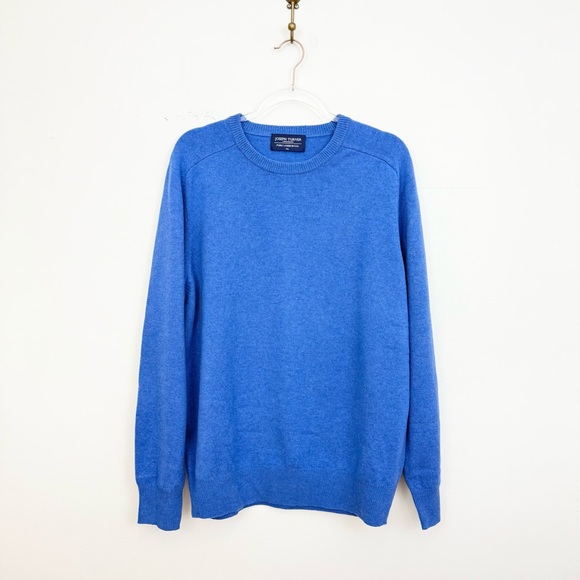 Joseph Turner Blue Lambswool Crewneck Sweater - Picture 1 of 4